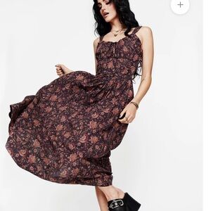 Disturbia Skye Shirred Back Midi Dress NWT